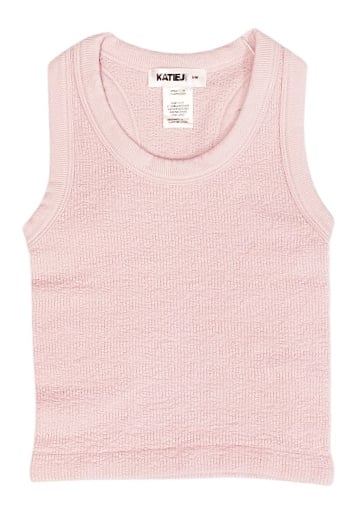 KatieJ NYC Pale Pink  Smocked Racer Tank Top