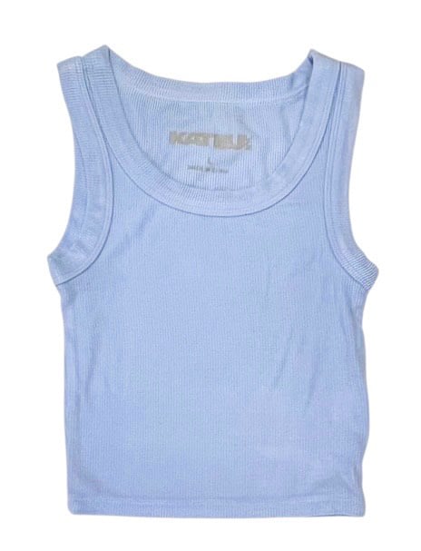 KatieJ NYC Lt Blue Livi2 Rib Tank Top