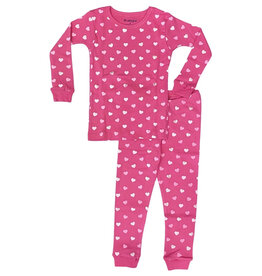 Baby Steps Hot Pink Glitter Hearts PJ Set