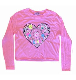 Firehouse Neon Pink Fun Ban. Heart LS Tee