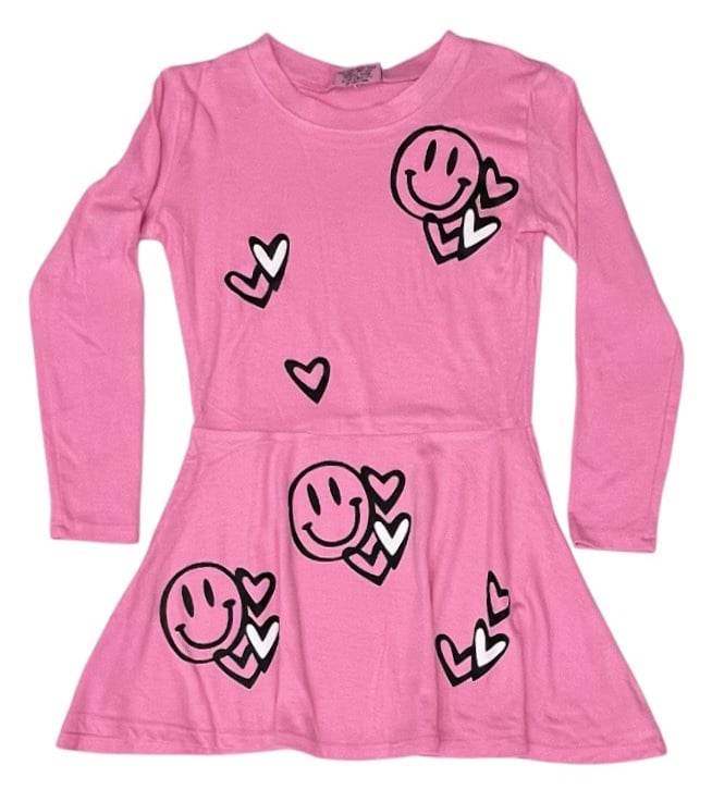 Firehouse Neon Pink Graf Smile Heart Dress