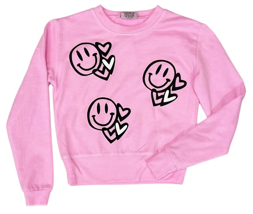 Firehouse Ice Pink Graf Smile Heart Sweatshirt