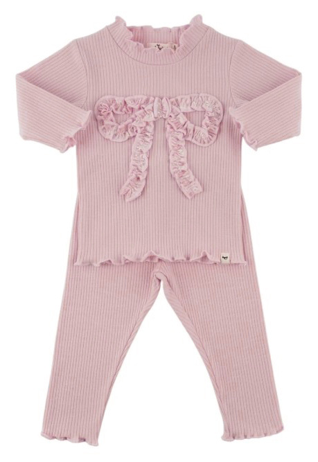 Oh Baby Velvet Ruffle Bow Set