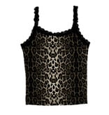 FBZ Soft Leopard Lace Trim Cami Tank
