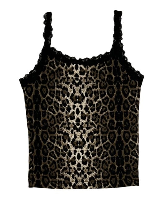 FBZ Soft Leopard Lace Trim Cami Tank