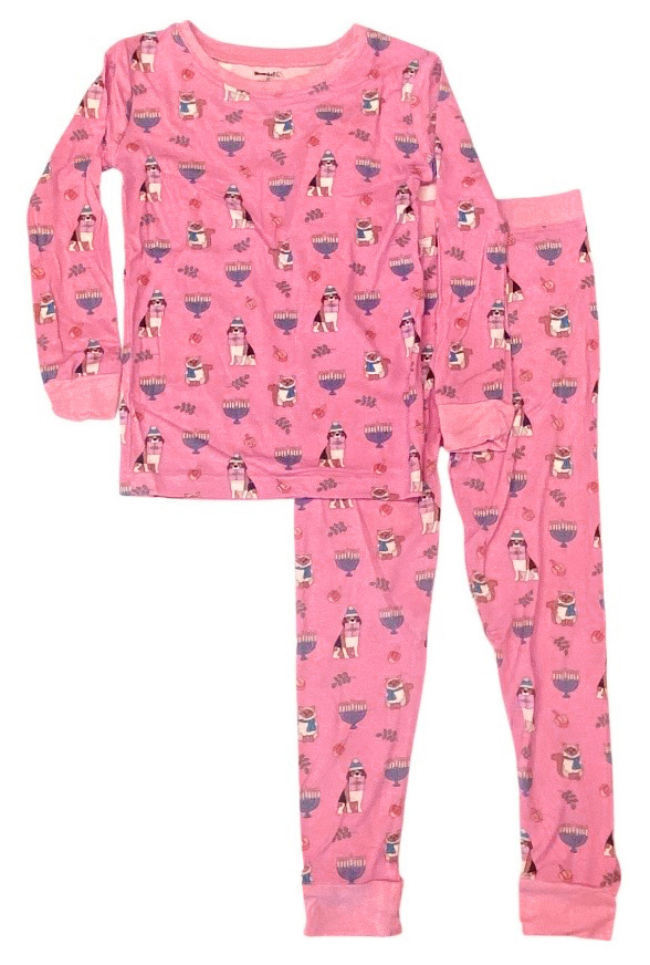 Hanukkah Puppies Pink Bamboo PJ Set