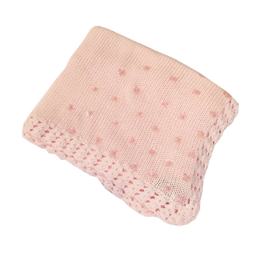 Gita Pink Sequin Flower Blanket