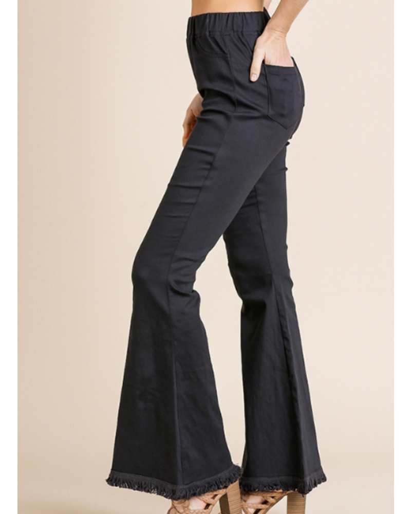 Bell Bottom Flare Pants with Fringe