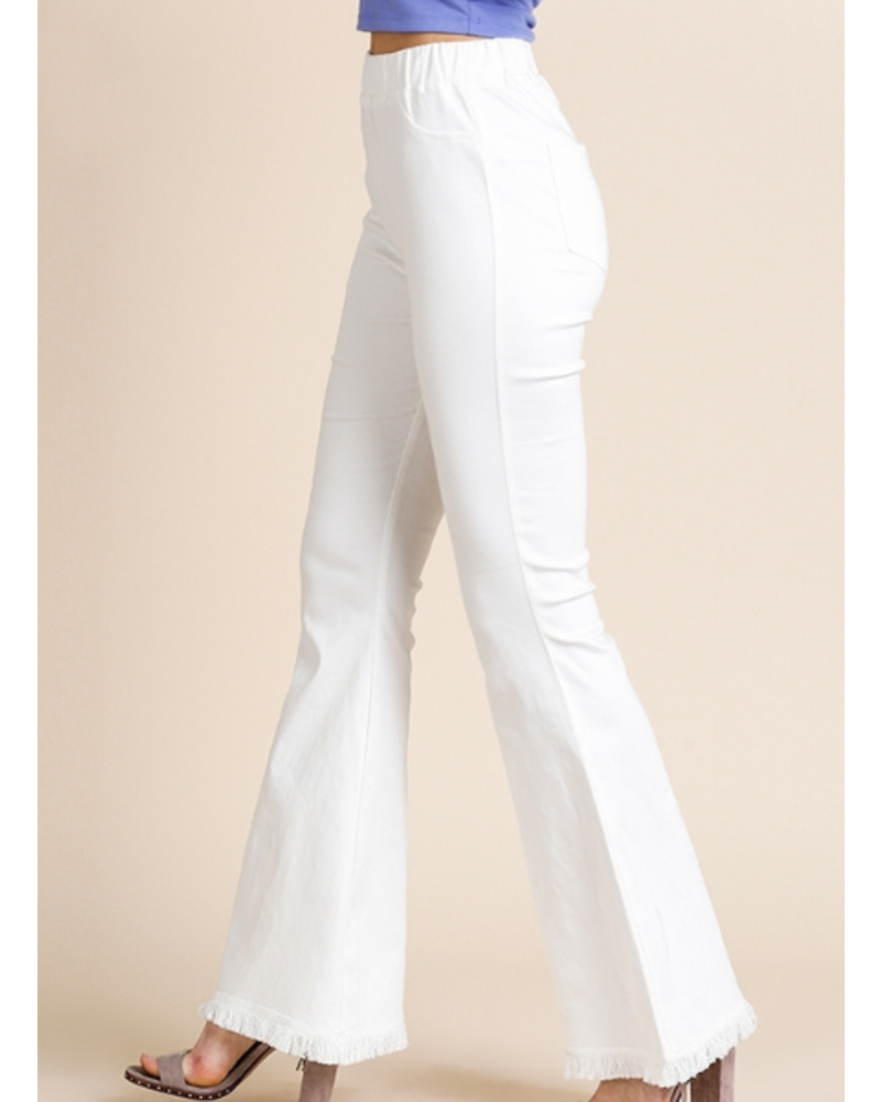 White Bell Bottom Pants Women  White Flared Pants High Waisted