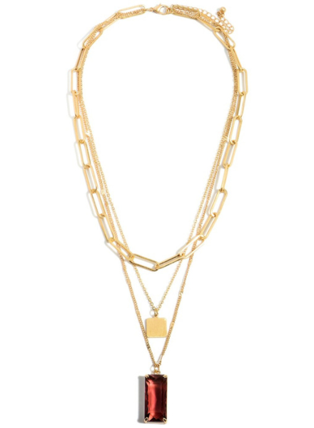 Emerald Cut Layered Necklace