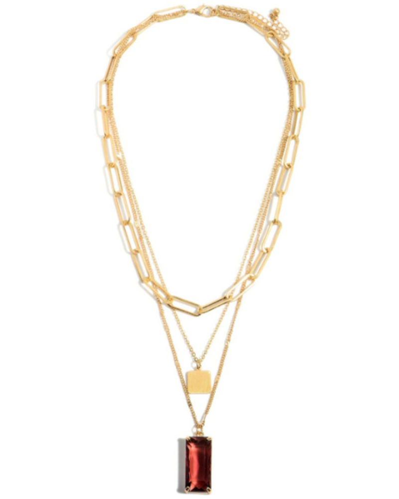 Emerald Cut Layered Necklace