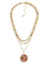 Colorful Beaded Chain Necklace