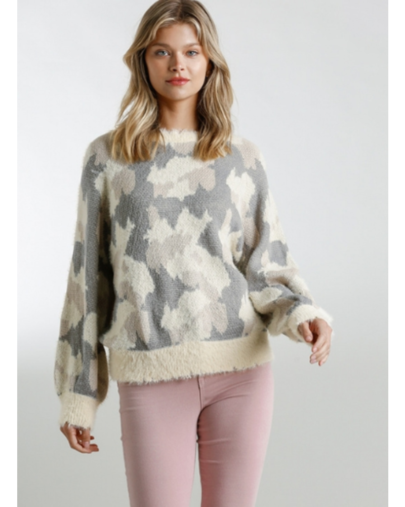 Fuzzy Camo Sweater
