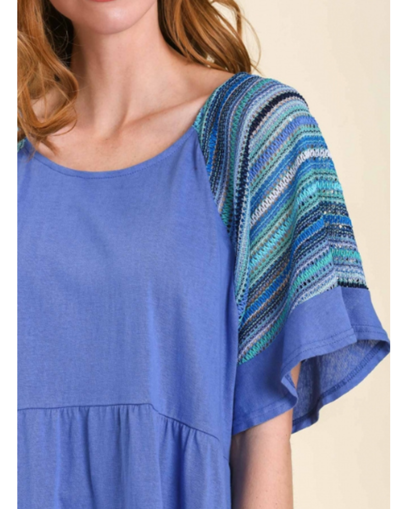 Crochet Sleeve Tiered Top Trader Rick's for the artful woman