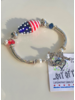 Out Of The Fire Stars & Stripes Flag 1-bd Lampglass and Sterling Silver Bracelet