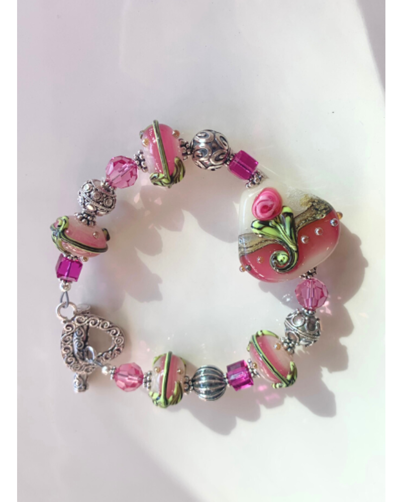 Out Of The Fire La Vie en Rose 5-bead Lampglass Bracelet