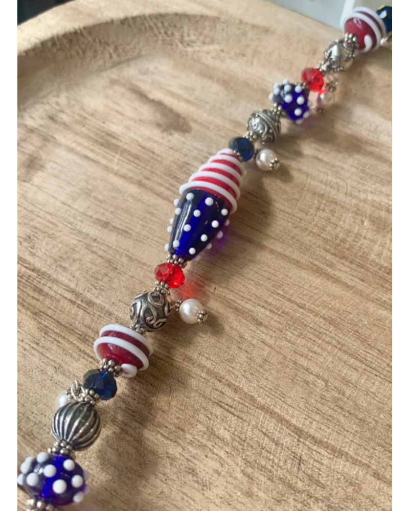 Out Of The Fire Stars & Stripes 5-bd Lampglass Bracelet