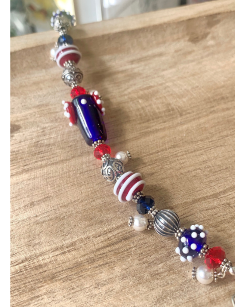 Out Of The Fire Stars & Stripes Cannon 5-Bd Lampglass Bracelet