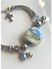 Out Of The Fire Jordan River Single Bead Lampglass Bracelet