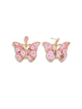 Floral Butterfly Stud Earrings