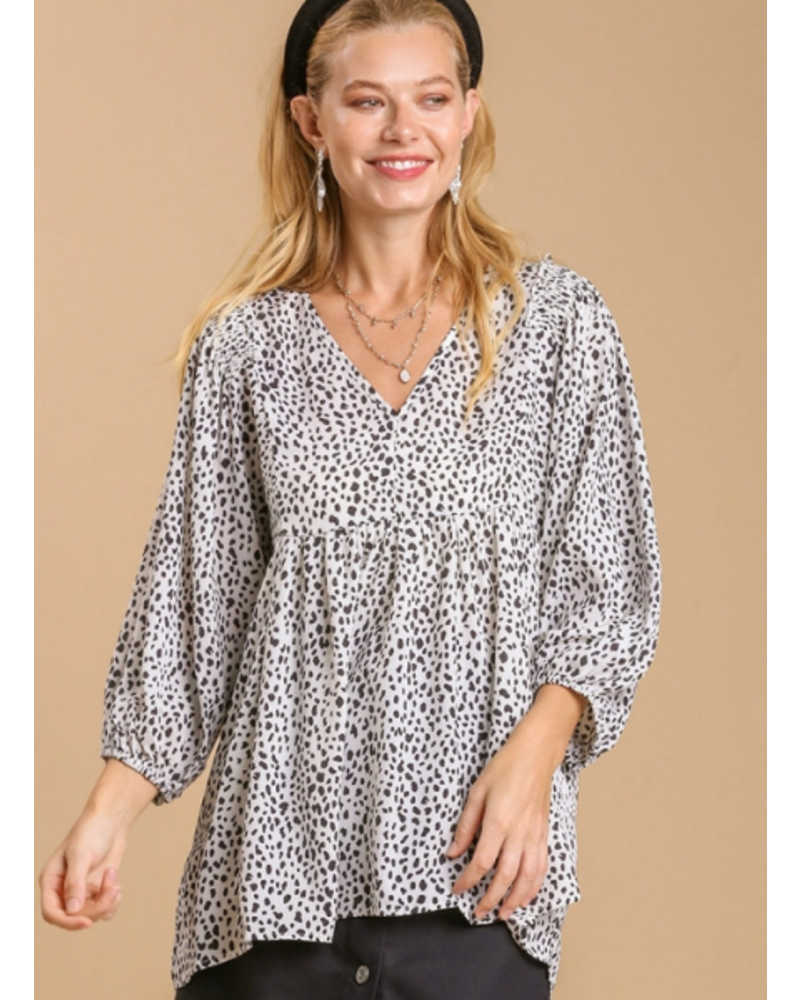 Animal Babydoll Top - Trader Rick's for the artful woman