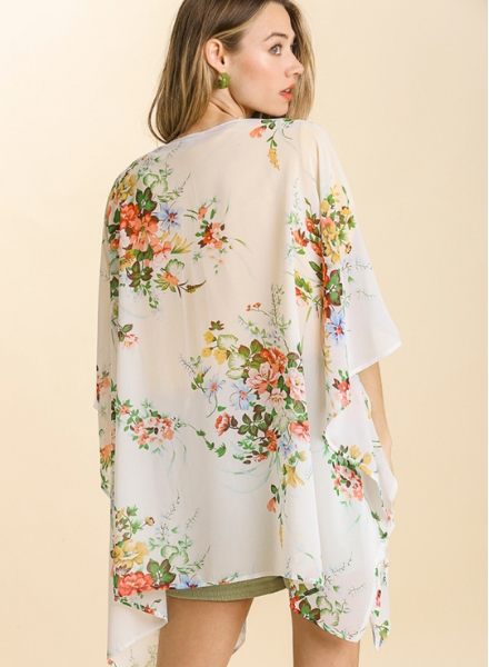 Floral Print Kimono