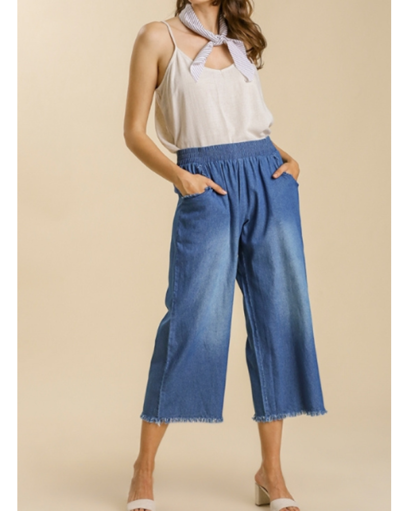 Chambray Wide Leg Pant