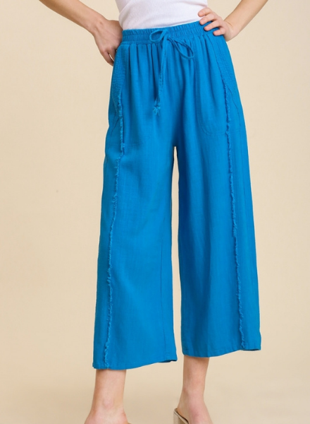 Wide Leg Frayed Edge Pants