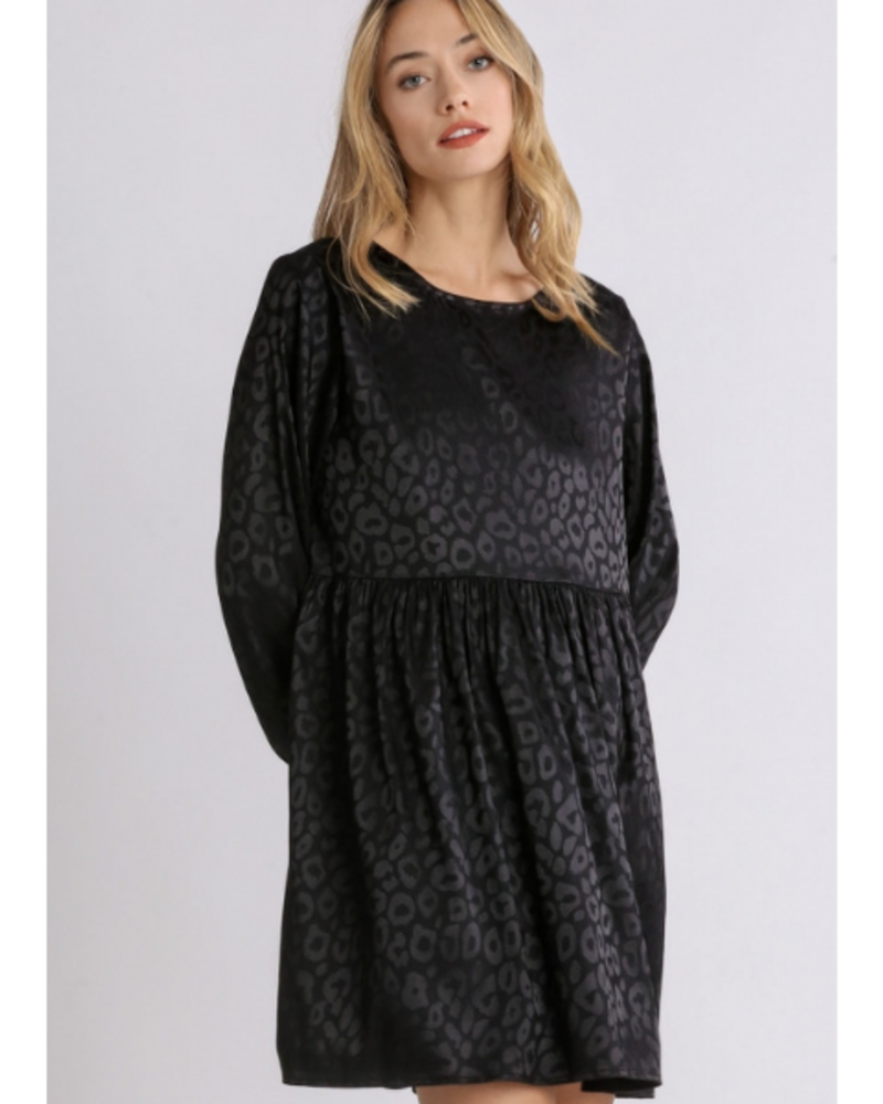 Animal Jacquard Long Sleeve Dress