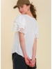 Eyelet Flutter Sleeve Tee