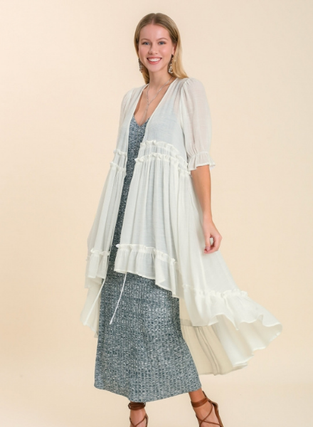 Breezy Ruffle Trim Duster