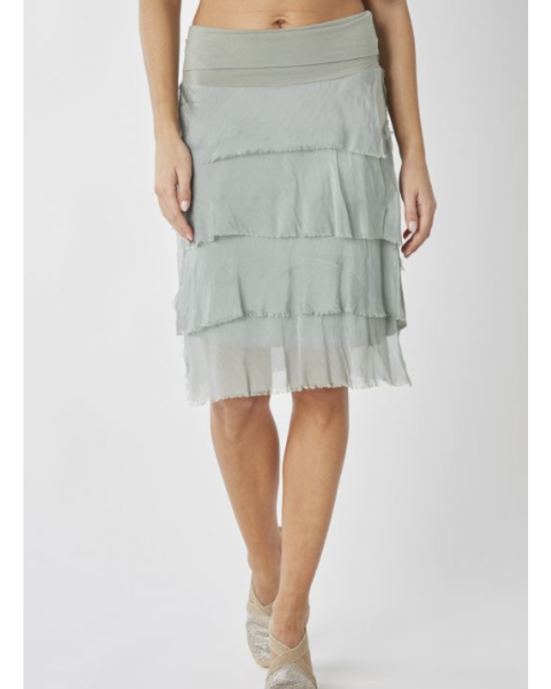 Short Silk Ruffle Skirt