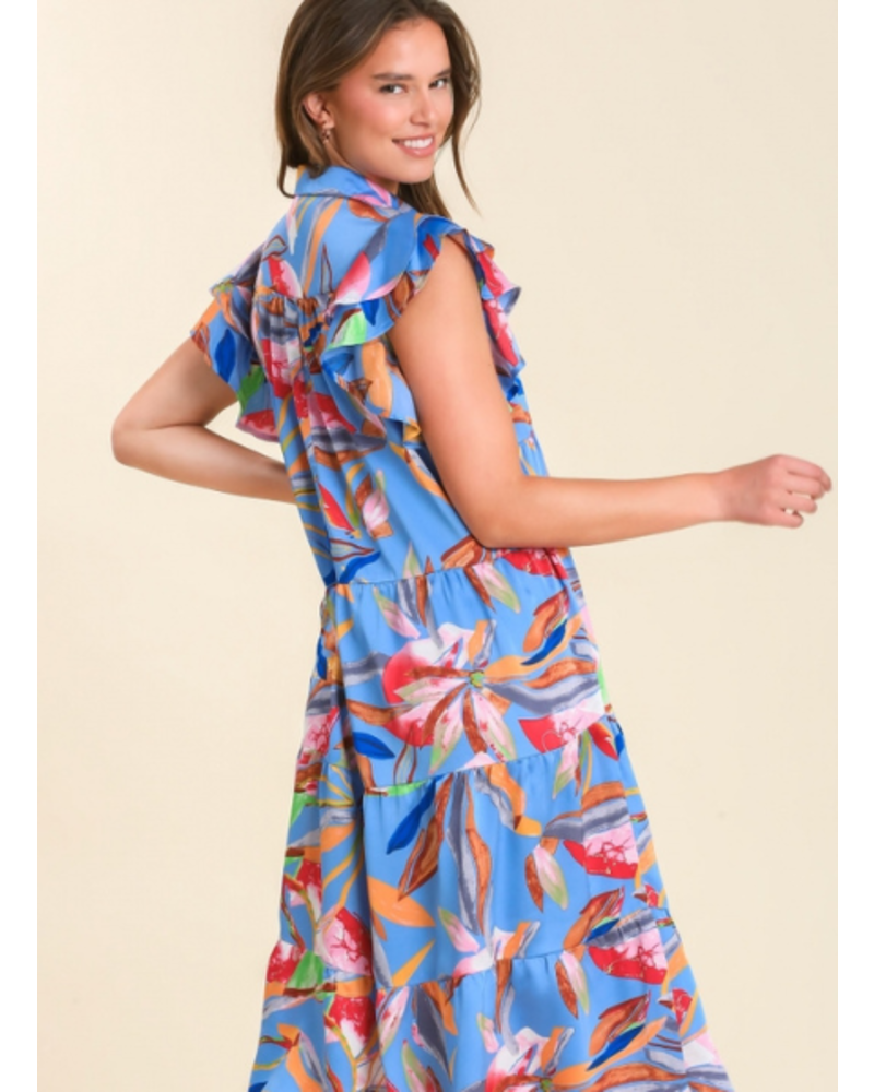 Bird of Paradise Tropical Print Dress