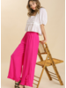 Linen Blend Ruffle Hem Pants