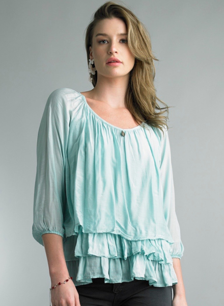 Tiered Silk Top
