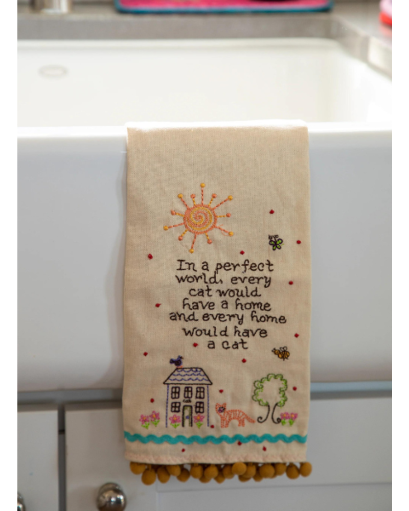 Embroidered Cat/Dog Hand Towel