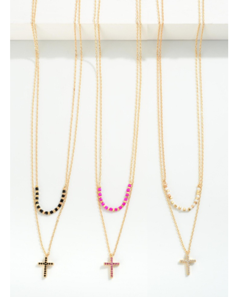 Dainty Layered Cross Necklace