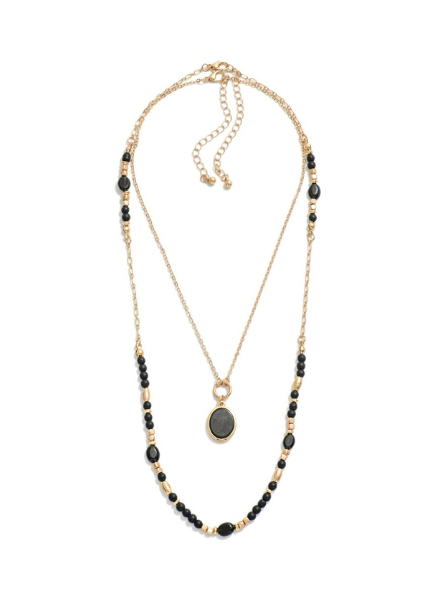Two Piece Layering Stone Necklace