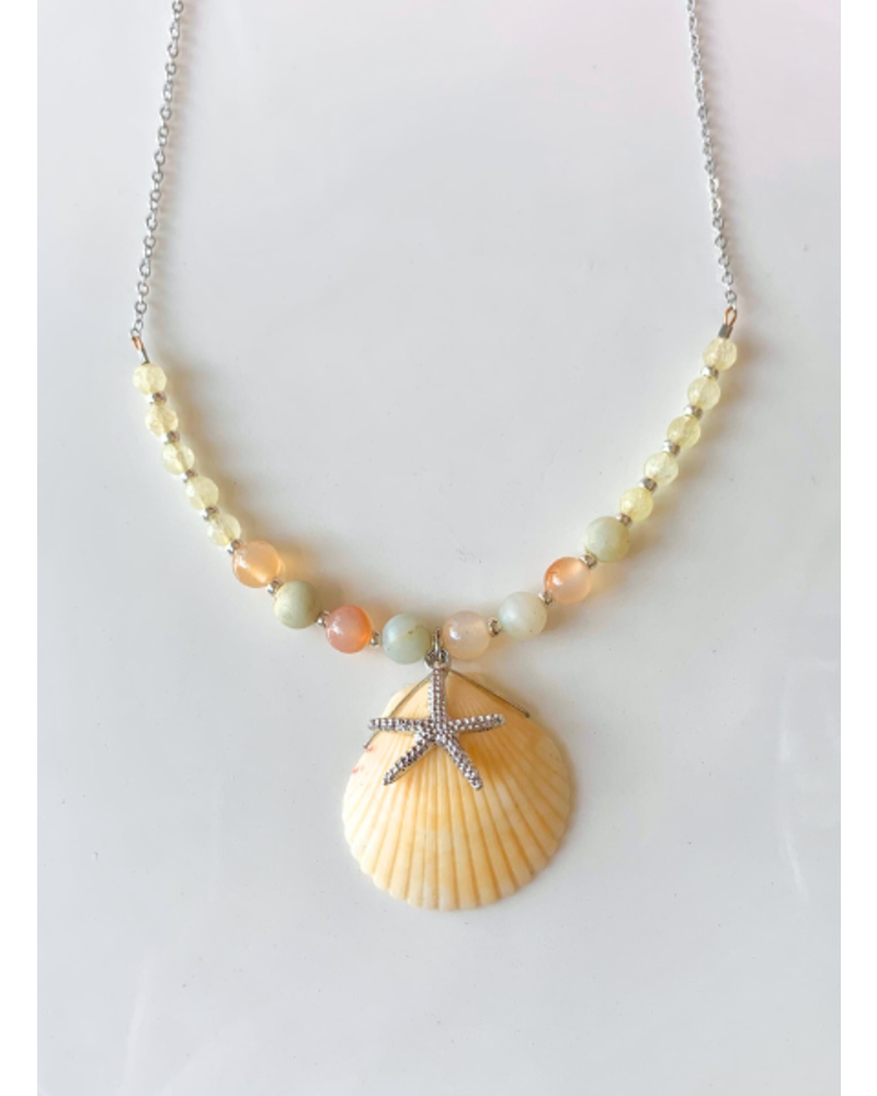 Scallop Beaded Shell Necklace
