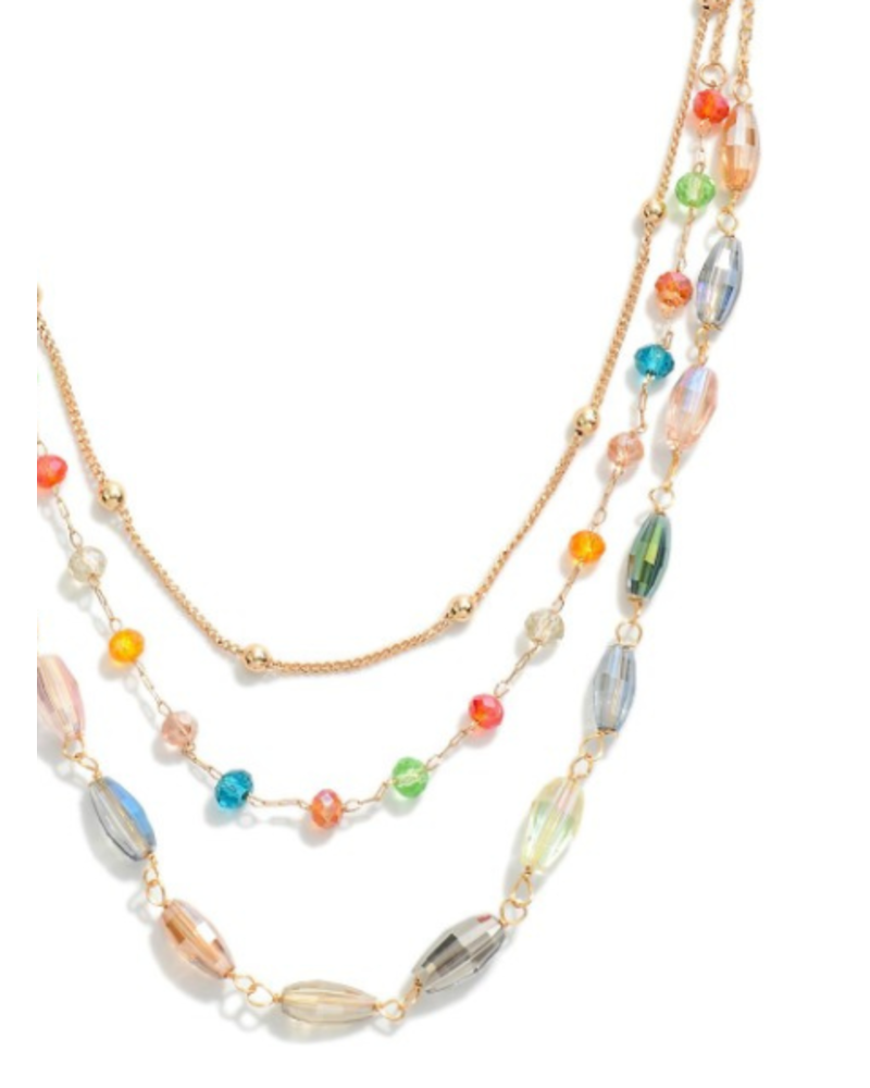 Layered Chain Necklace with Stones