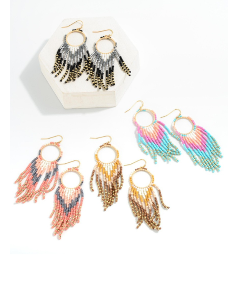 Circle Tassel Drop Earring