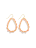 Gold Tone Beaded Teardrop Earrings