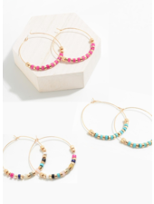 Dainty Beaded Hoops