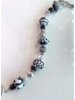 Out Of The Fire Black & White 5-Bead Lampglass Bracelet