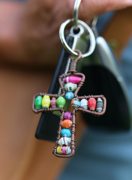 Paper Bead Keychains