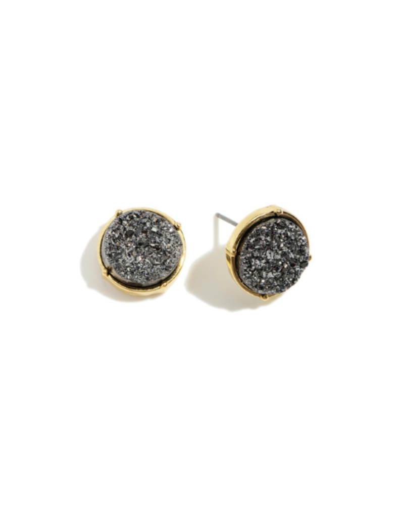 Round Druzy Post Earrings