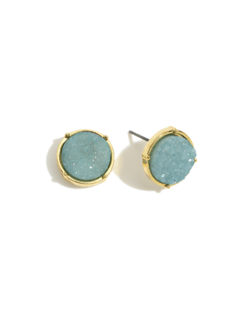 Round Druzy Post Earrings