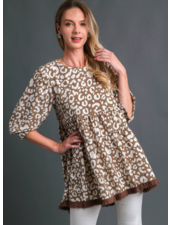 Animal Print Babydoll Tunic