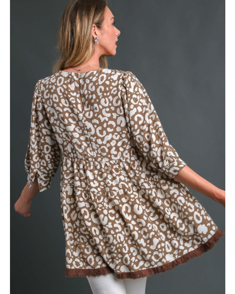 Animal Print Babydoll Tunic - Trader Rick's for the artful woman