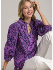 Paisley Print Cotton Blouse